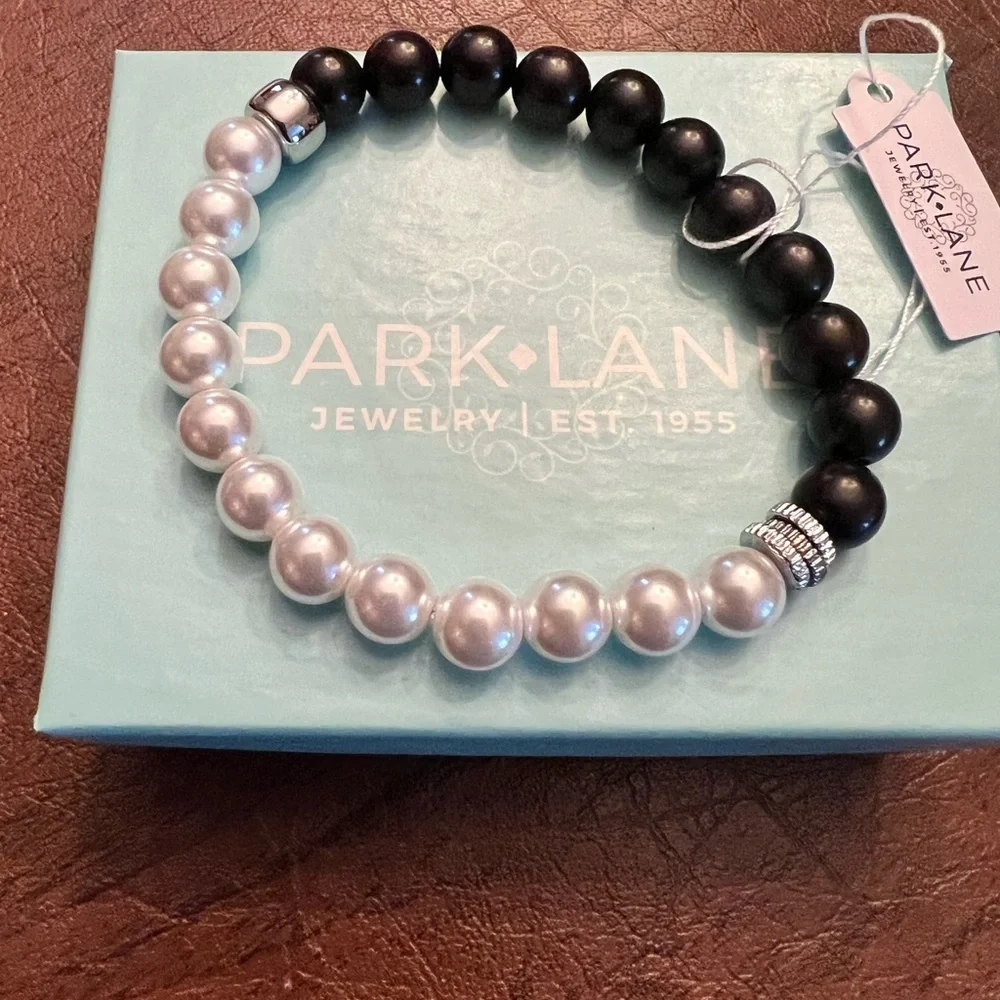 Park Lane Noir Black and White Beaded Bracelet | New